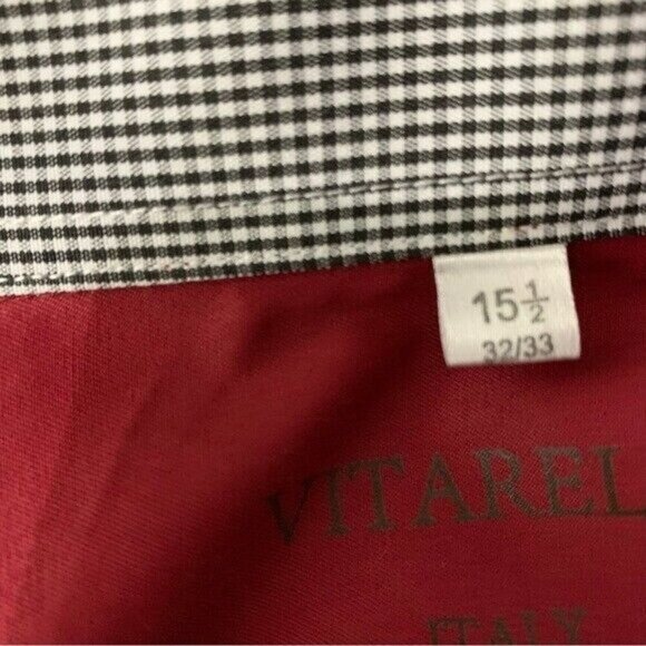 Vitarelli Italy Slim Fit Red Button Down Shirt 15.5 32/33 Classic Dress Shirt - Picture 4 of 6